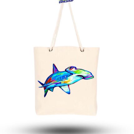 Shark Colors Baskılı Kanvas Plaj Çantası