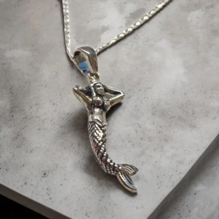 Deniz Kızı Hareketli 925 Ayar Gümüş Kolye Ucu