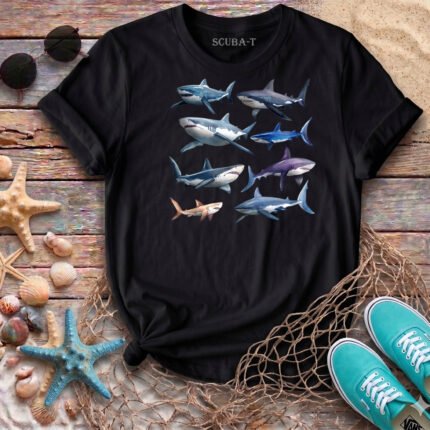Shark Family Unisex Pamuk Tişört